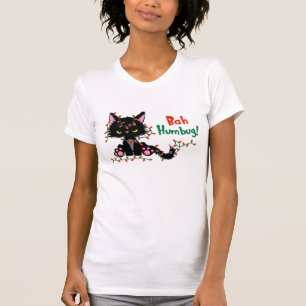 T-shirt Drôle Noël Grumpy Chat Bah Humbug