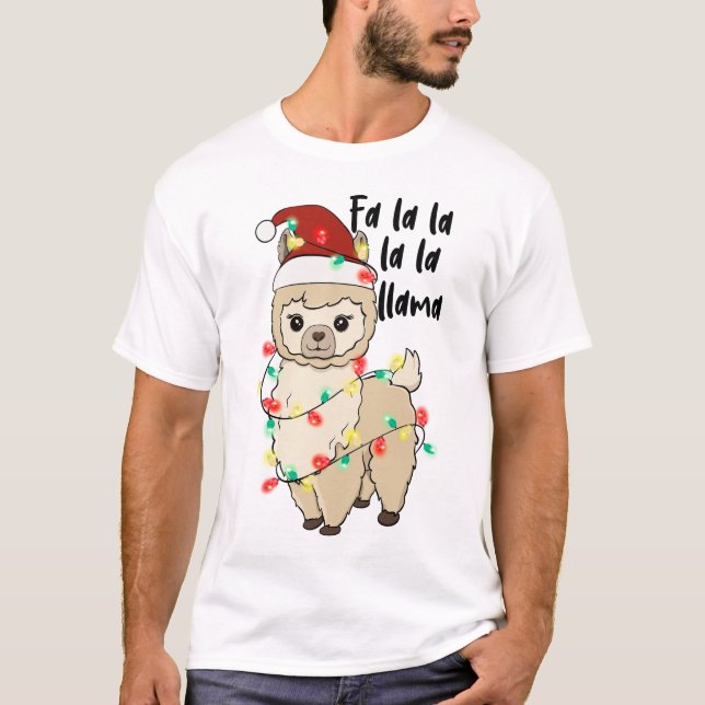 T-shirt Drôle Noël Llama (Devant)