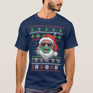 T-shirt Drôle Noël moche Père Noël avec masque