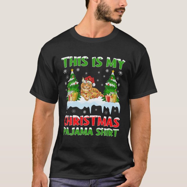 T-shirt Drôle Noël Père Noël C'Est Mon Maine Coon Noël P (Devant)