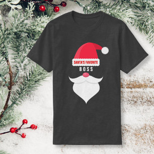 T-shirt Drôle Noël Père Noël Favori Boss Personnalisé