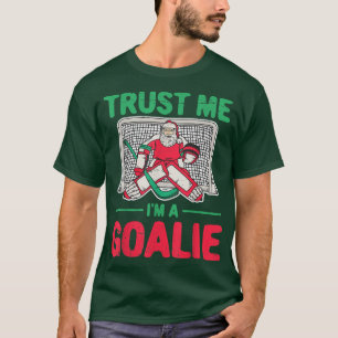 T-shirt Drôle Noël Père Noël gardien de but de hockey sur 