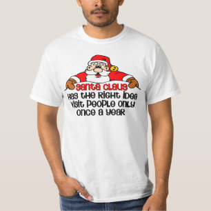T-shirt Drôle Noël Père Noël Visite Bah Humbug