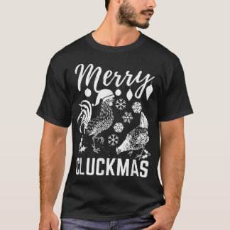 T-shirt Drôle Noël Poulet Joyeux Cluckmas Vintage Ret