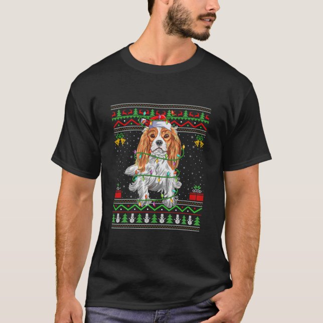 T-shirt Drôle Noël Vilain Cavalier King Charles Spaniel Ch (Devant)