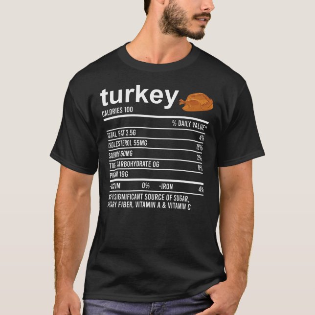 T-shirt Drôle Nutrition Fact Vêtements Alimentaires Foodie (Devant)