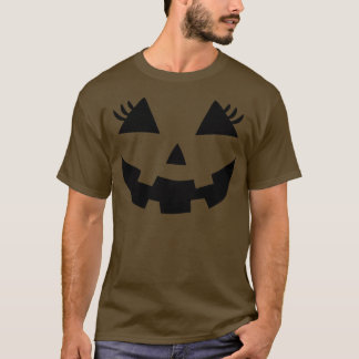 T-shirt Drôle o Lantern citrouille cils visage pour hallow