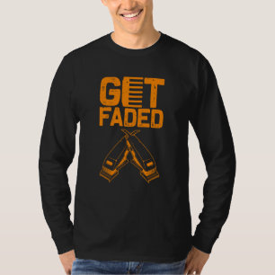 T-shirt Drôle Obtenir Faded Barber Pour Hommes Femmes Cool