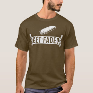 T-shirt Drôle Obtenir Faded Barbier Papa coiffeur Classiqu