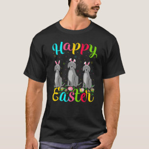 T-shirt Drôle OEuf de Pâques Bunny Weimaraner Chien Joyeux