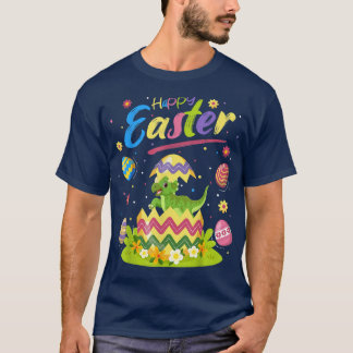 T-shirt Drôle Oeufs de Pâques Tricératops Dinosaur Happy