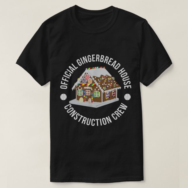 T-shirt Drôle officiel Gingerbread Maison de construction  (Design devant)