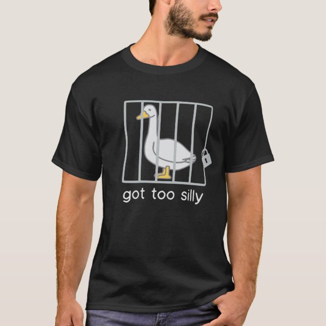 T-shirt Drôle Oie Silly, Trop Silencieuse (Devant)