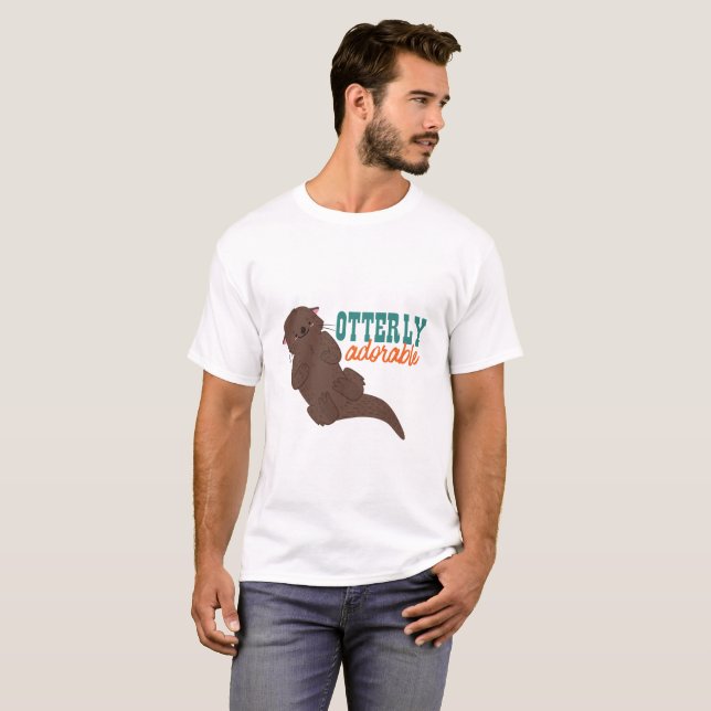 T-shirt Drôle Otter Cartoon Animal Otterly Adorable (Devant entier)