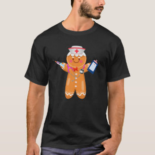 T-shirt Drôle Pain d'épice Stethoscope Syringe Joyeux