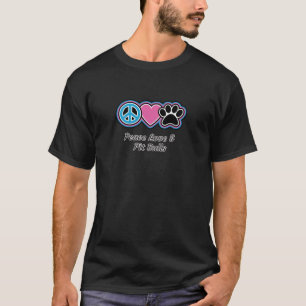 T-shirt Drôle Paix Amour & Pit Bulls signe de paix cœur pa
