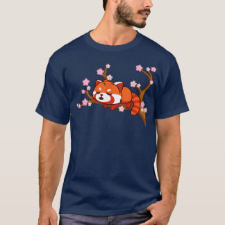 T-shirt Drôle Panda Rouge Dormir
