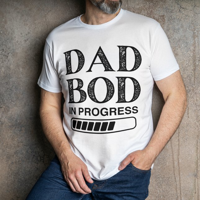 T-shirt Drôle Papa Bod En Cours | Black Loading Papa (Créateur téléchargé)
