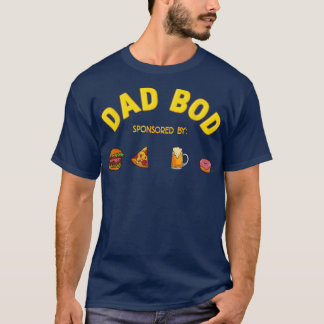 T-shirt Drôle Papa Bod Sponsorisé Par Burgers Pizza Bière 