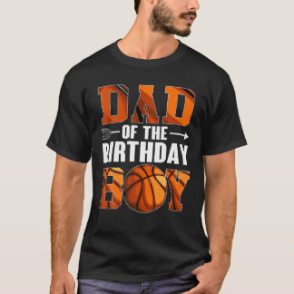 T-shirt Drôle Papa De L'Anniversaire Garçon Basketball Pèr