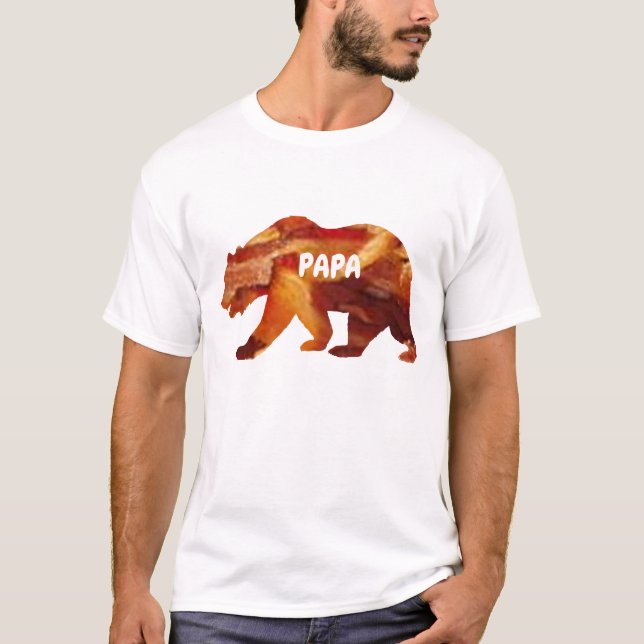 T-shirt drôle papa ours drôle bière lard design chemise (Devant)