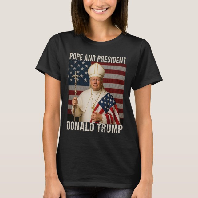 T-shirt Drôle Pape Trump Et Président Donald Trump (Devant)