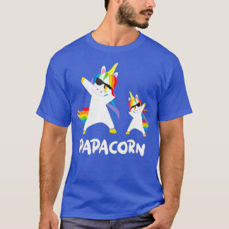 T-shirt Drôle Papy Papa Papa Papa Papa Unicorn Papacorn Da