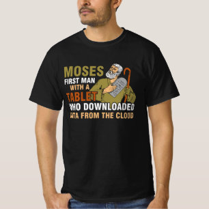 T-shirt Drôle Pâque Juive Moïse Tablet Données Cloud Comp