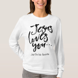 T-shirt Drôle Pâques Jésus vous aime mais je suis son préf