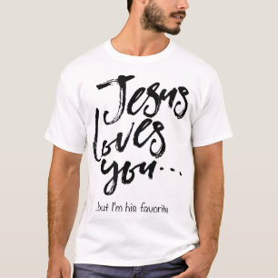 T-shirt Drôle Pâques Jésus vous aime mais je suis son préf