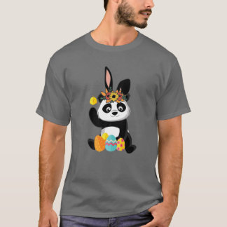 T-shirt Drôle Pâques Jour Cute Panda Bunny OEufs Pâques