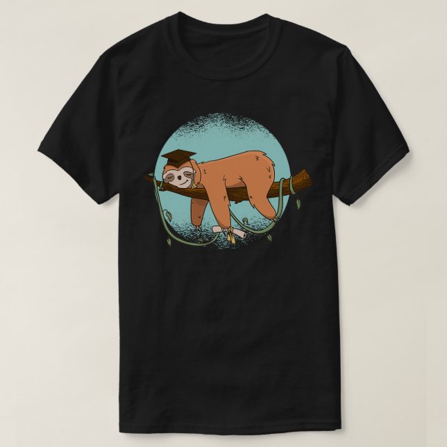 T-shirt Drôle paresseux Bachelor accroché à l'arbre (Design devant)