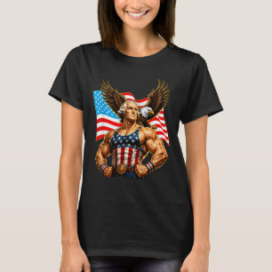 T-shirt Drôle Patriote George Washington Aigle États-Unis