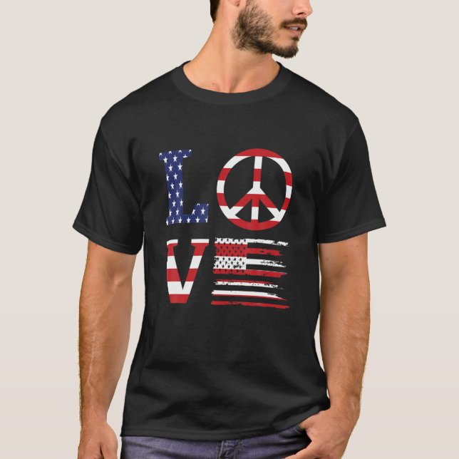 T-shirt Drôle Patriotique 4 juillet Aimer American Flag Pe (Devant)