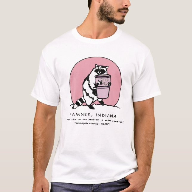 T-shirt Drôle Pawnee Racoon Problème Est Sous Contrôle Wam (Devant)