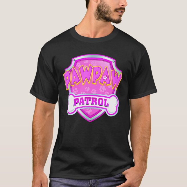 T-shirt Drôle Pawpaw Patrol Chien Maman, Papa Pour Hommes  (Devant)