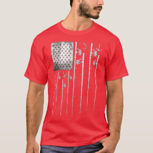 T-shirt Drôle Pêcheur Américain Drapeau Patriotique 4t