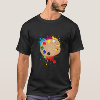 T-shirt Drôle Peinture Palette Art Pour Enfants Hommes Fem