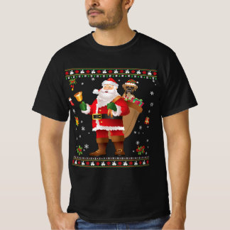 T-shirt Drôle Père Noël Boxer Dog Présente Joyeux Noël