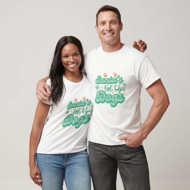 T-shirt Drôle Père Noël de petits chiens d'assistance (Unisexe)