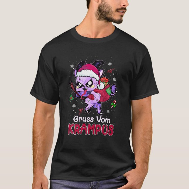 T-shirt Drôle Père Noël Gruss Vom Krampus Kawaii Pastel Go (Devant)