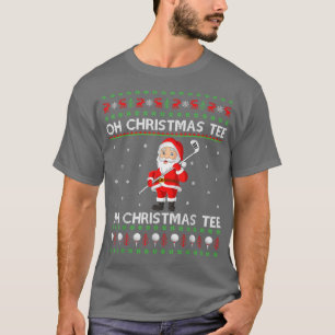 T-shirt Drôle Père Noël Jouer Golf Sports Vilain Golf Chri