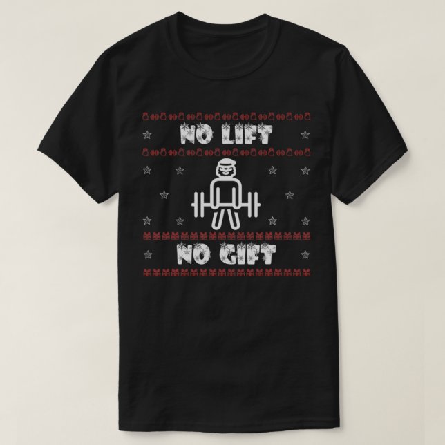 T-shirt Drôle Père Noël Pas d'Ascenseur Pas De Cadeau Gym  (Design devant)