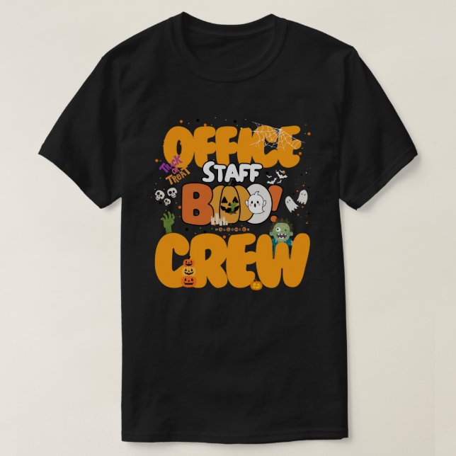 T-shirt Drôle personnel de bureau Boo! Fête d'Halloween de (Design devant)