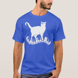 T-shirt Drôle Piano Musique Chat Design Hommes Femmes Enfa