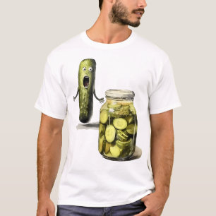 T-shirt Drôle Pickle Surprend Un Concombre Et Un Bocal De 