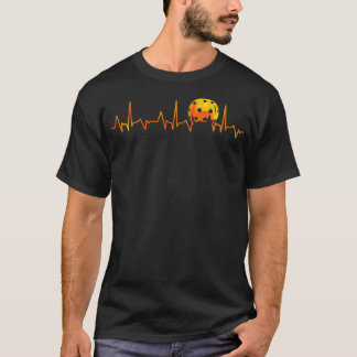 T-shirt Drôle Pickleball Heartbeat Paddle Sports smash 
