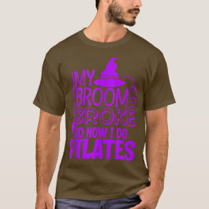 T-shirt Drôle Pilates Halloween Gym Exercice Sorcières Cas
