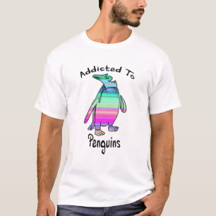 T-shirt Drôle Pingouin Addicité Aux Pingouins