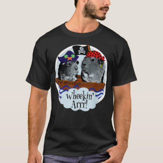 T-shirt Drôle Pirate mignon Guinée Chiens Wheek Squad Dit 